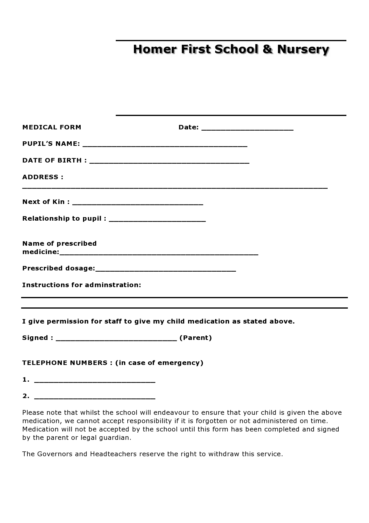 43 Printable Medical Consent Forms For Minor Free 