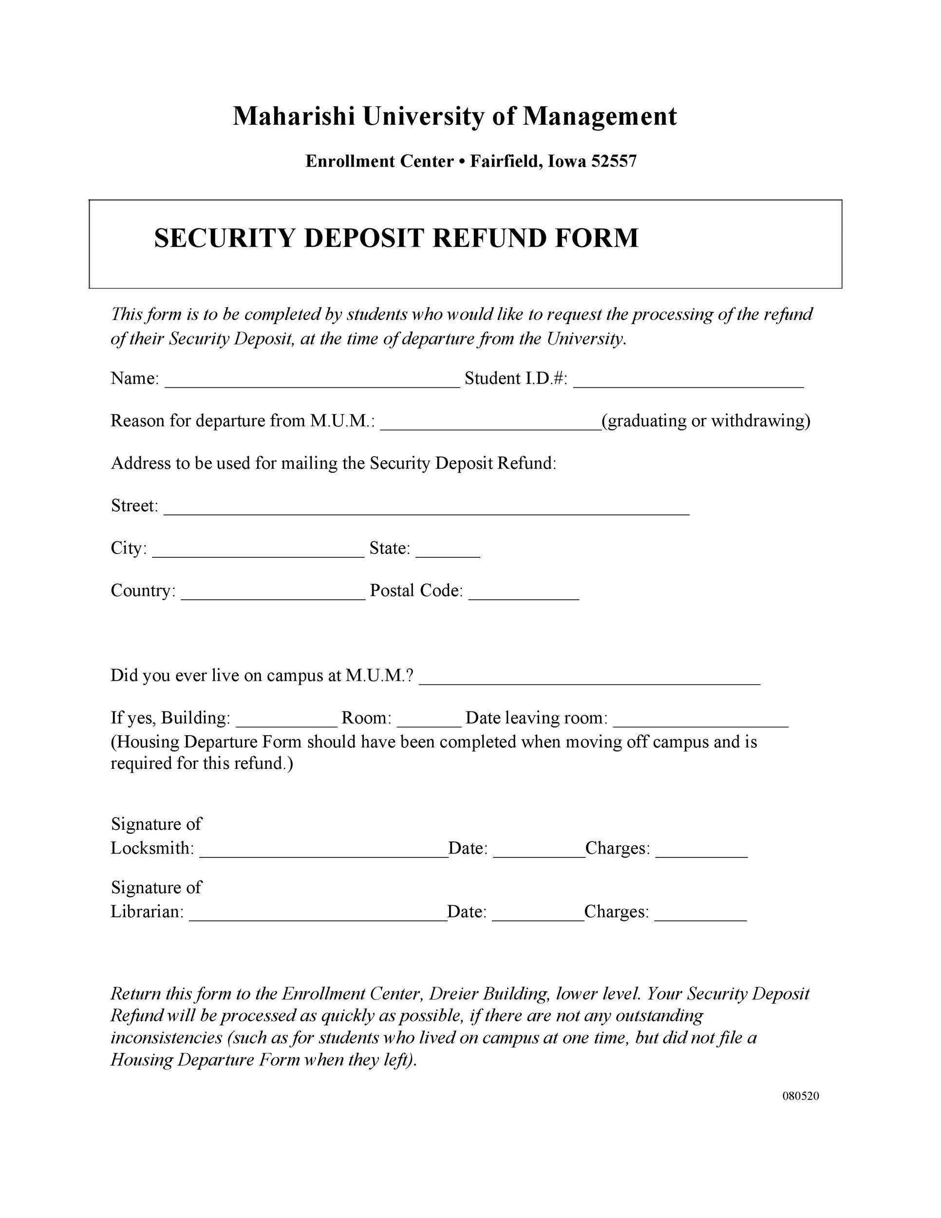 50 Effective Security Deposit Return Letters MS Word TemplateLab
