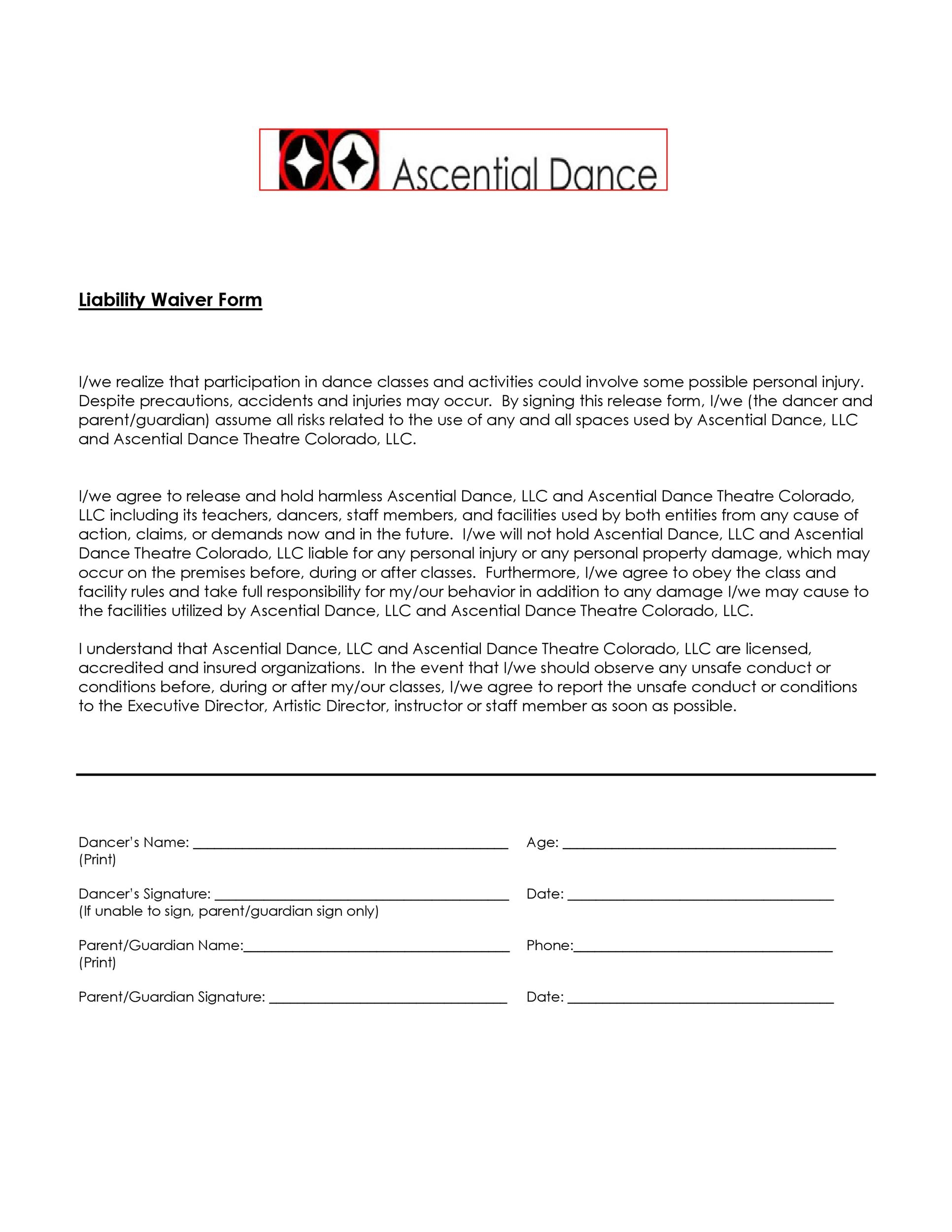 50 Free Release Of Liability Forms Liability Waiver TemplateLab