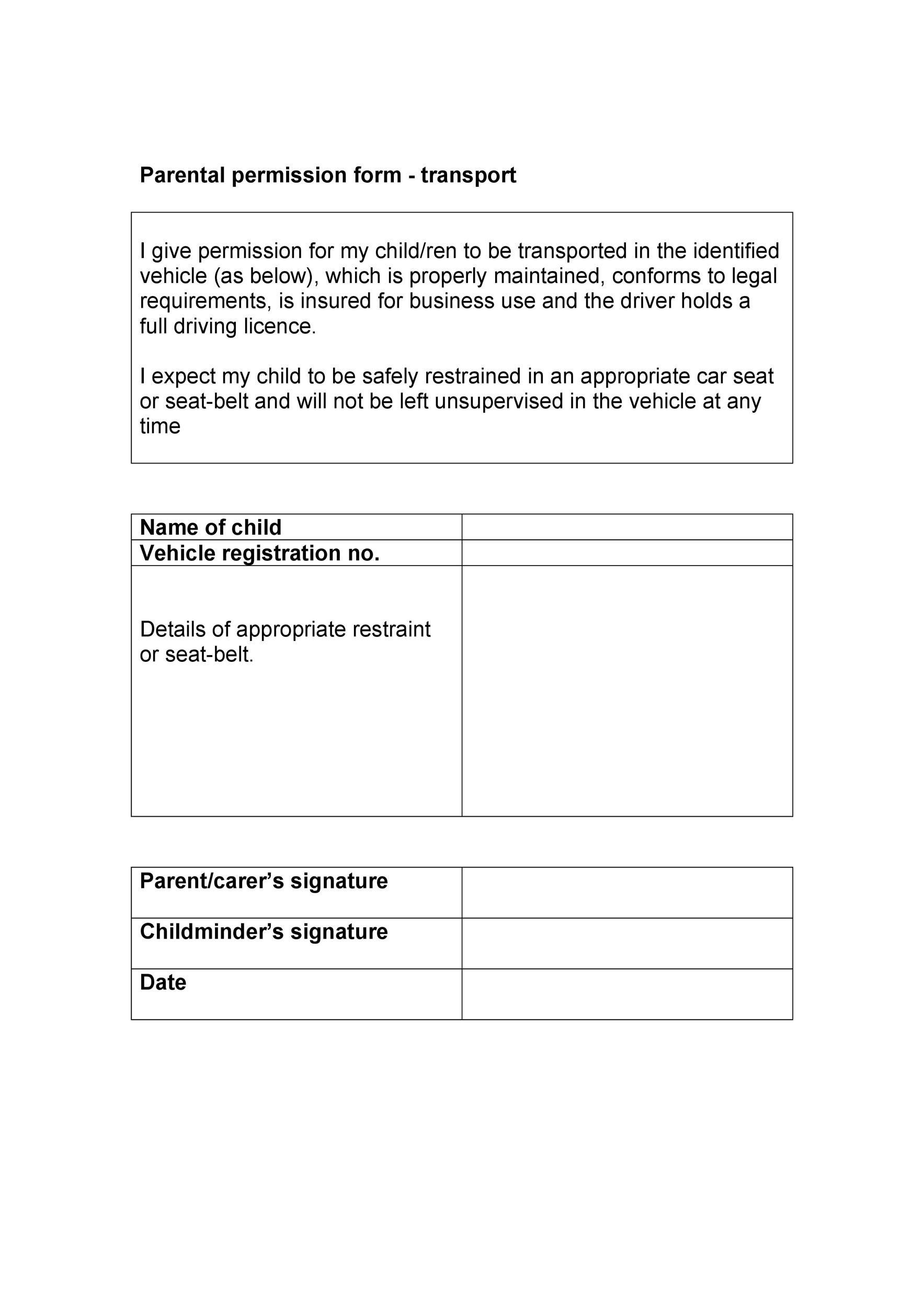 50 Printable Parental Consent Form U0026 Templates TemplateLab