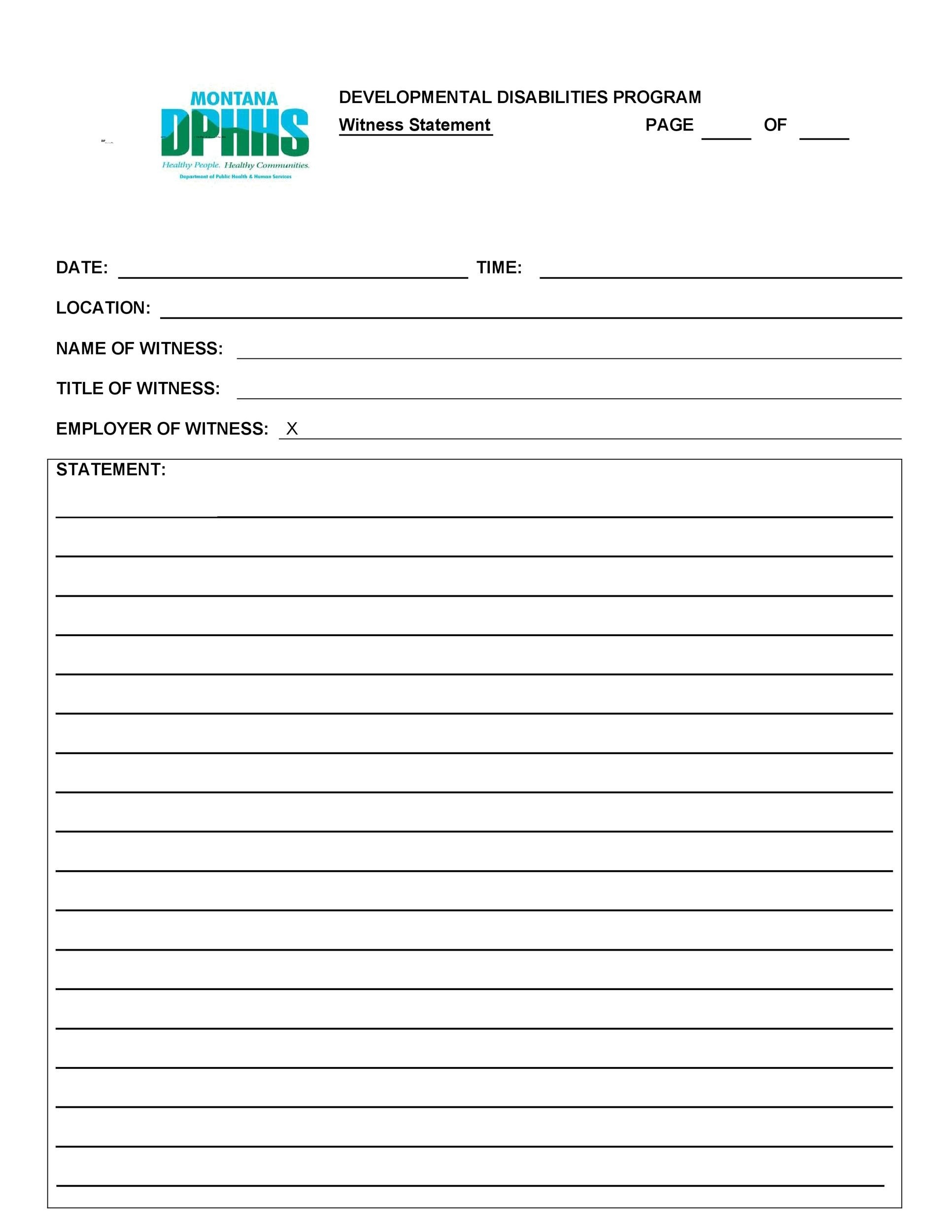 50 Professional Witness Statement Forms U0026 Templates TemplateLab