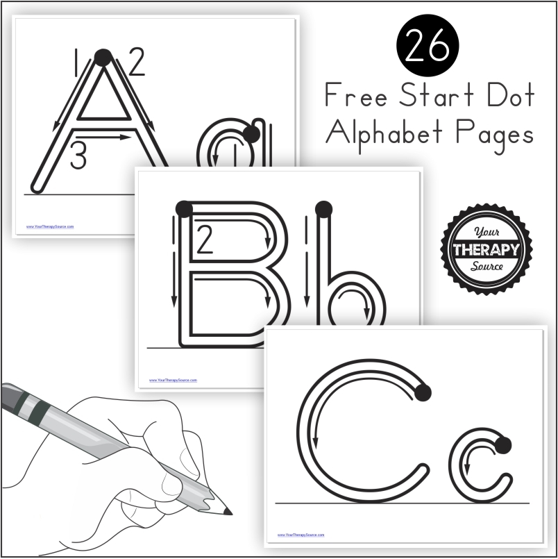 Alphabet Handwriting Practice PDF Freebie With Start Dots And Arrows Your Therapy Source
