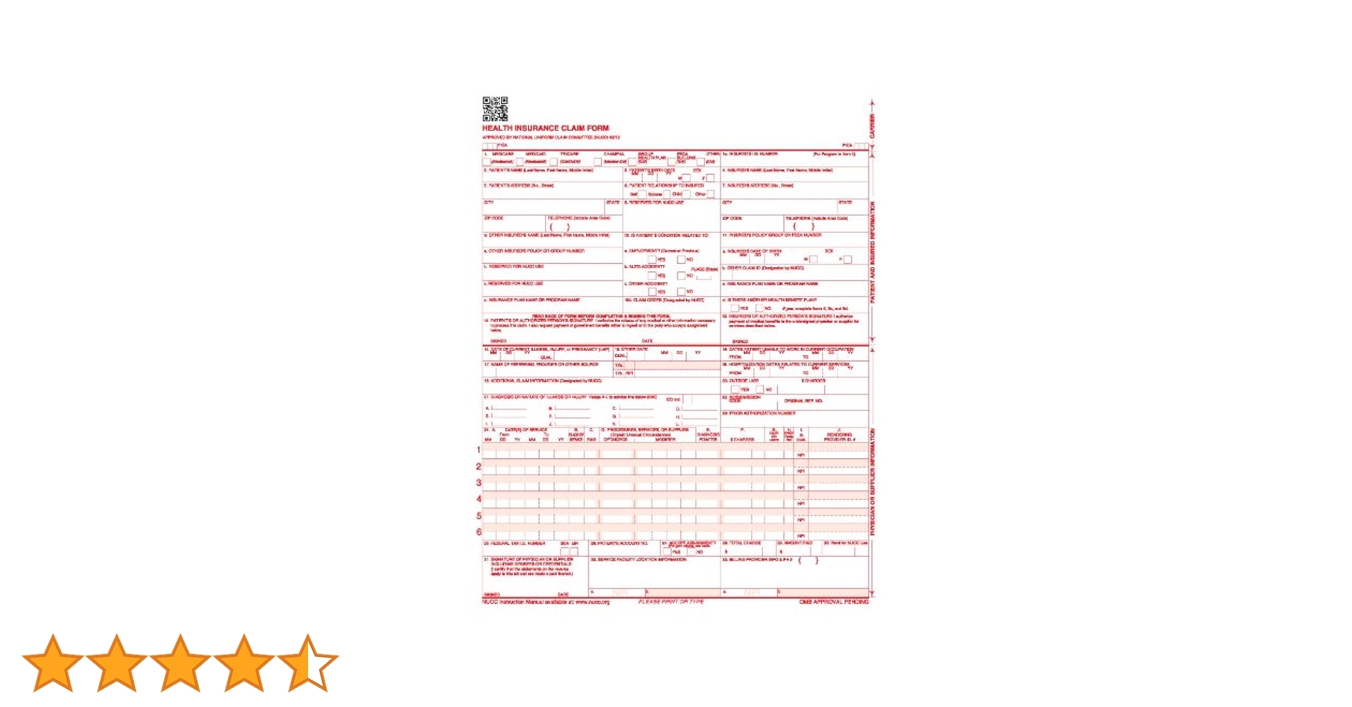 Cms 1500 Claim Form Printable Free