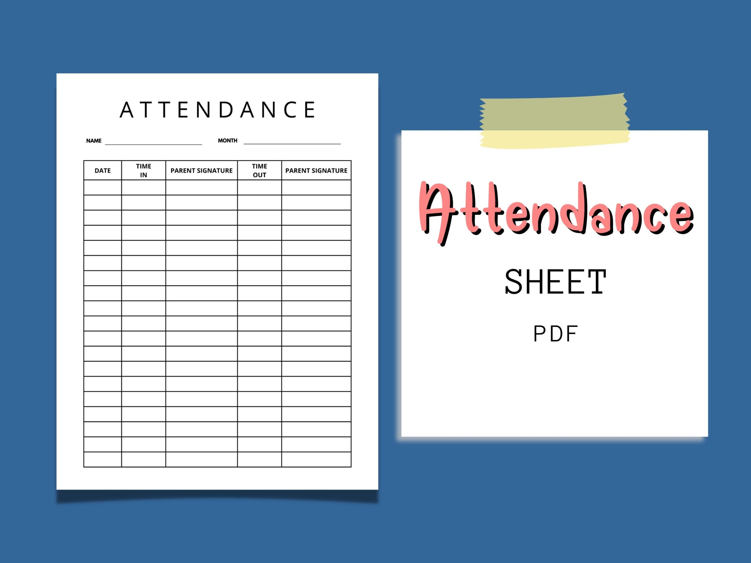 Childcare Attendance Sheet Daycare Attendance Sheets Printable 
