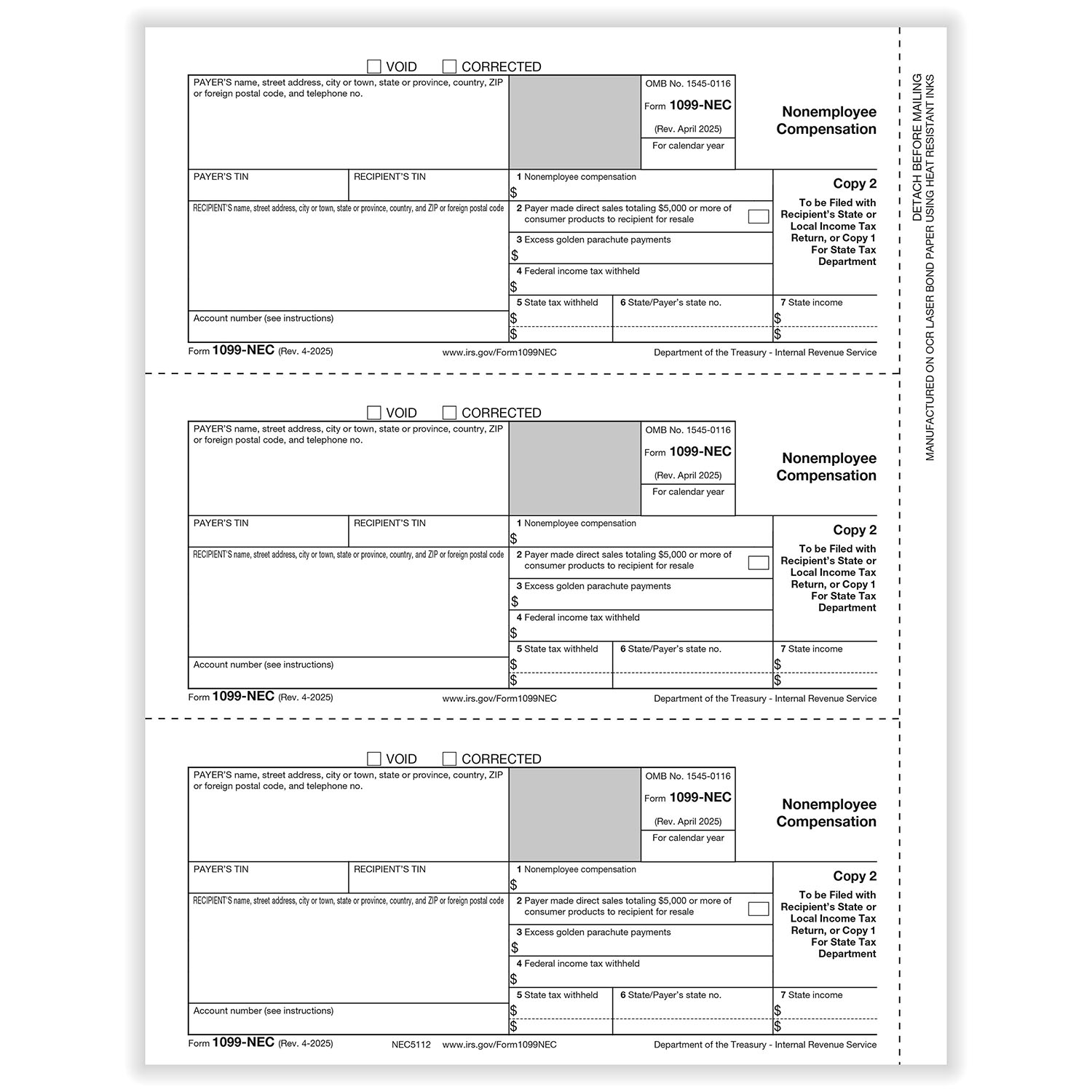 Printable 1099 Nec Form 2025 Free