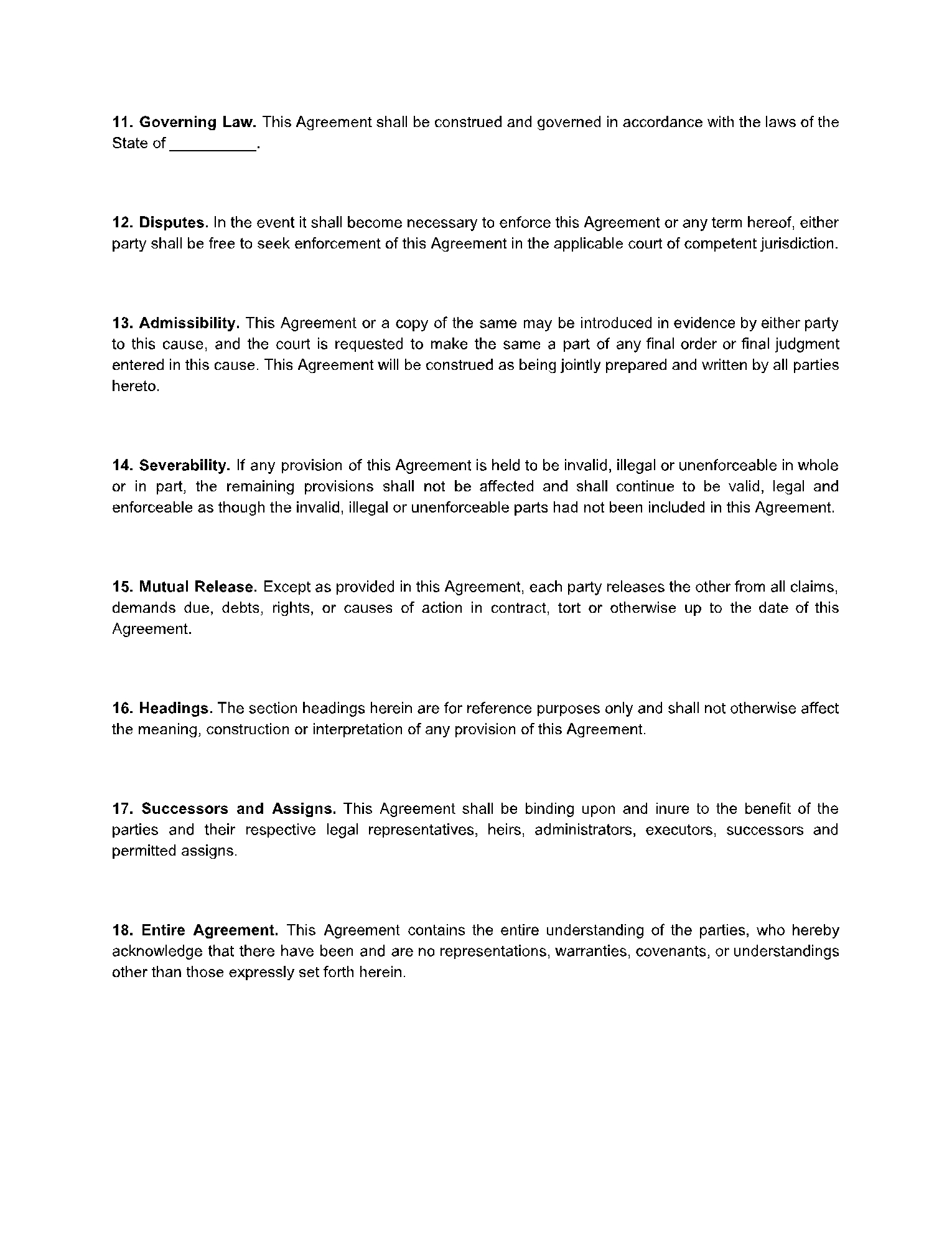 Free Printable Online Joint Custody Forms