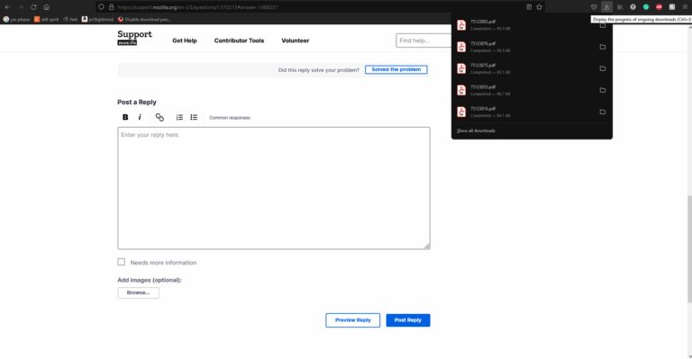 Disable Download Panel Automatically Opening Firefox Support Forum Mozilla Support