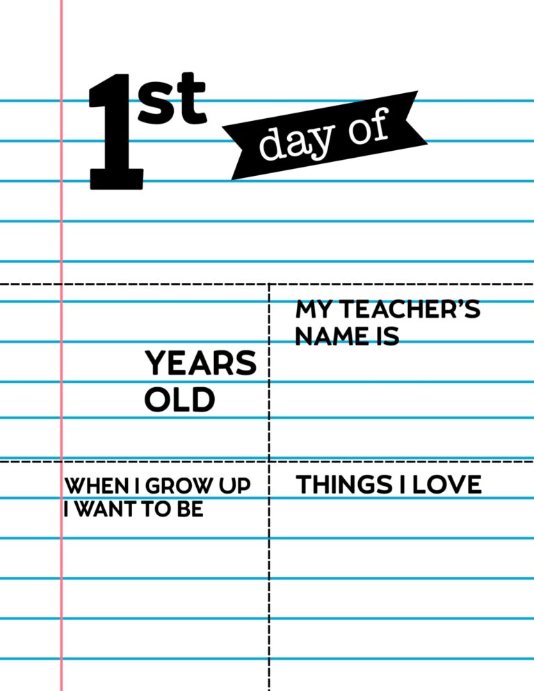 Editable First Day Of School Signs Notebook Paper Paper Trail 