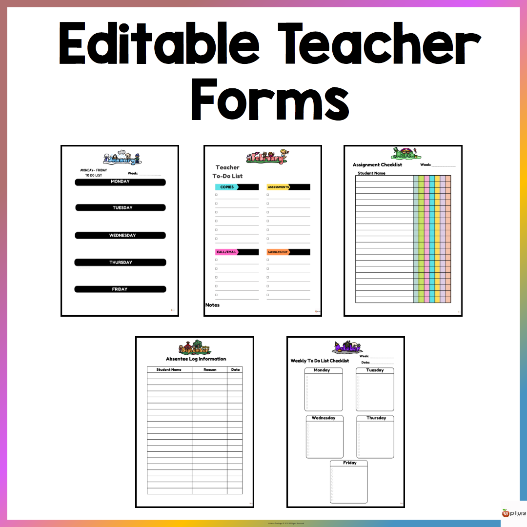 Editable Teacher Forms Made By Teachers