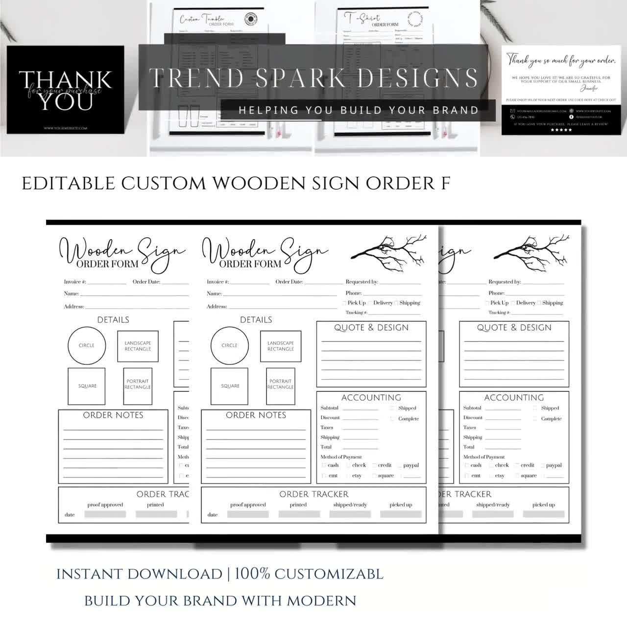 Free Printable Wood Sign Order Forms