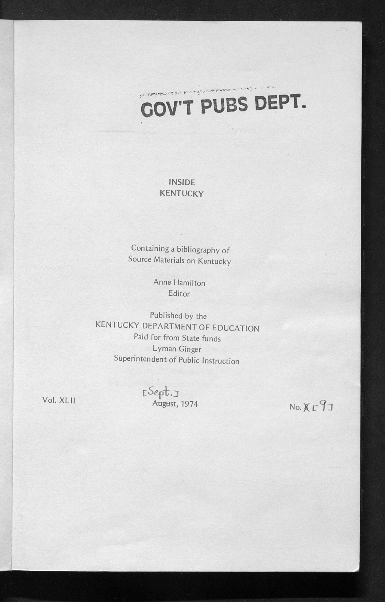 Educational Bulletin Frankfort Ky 
