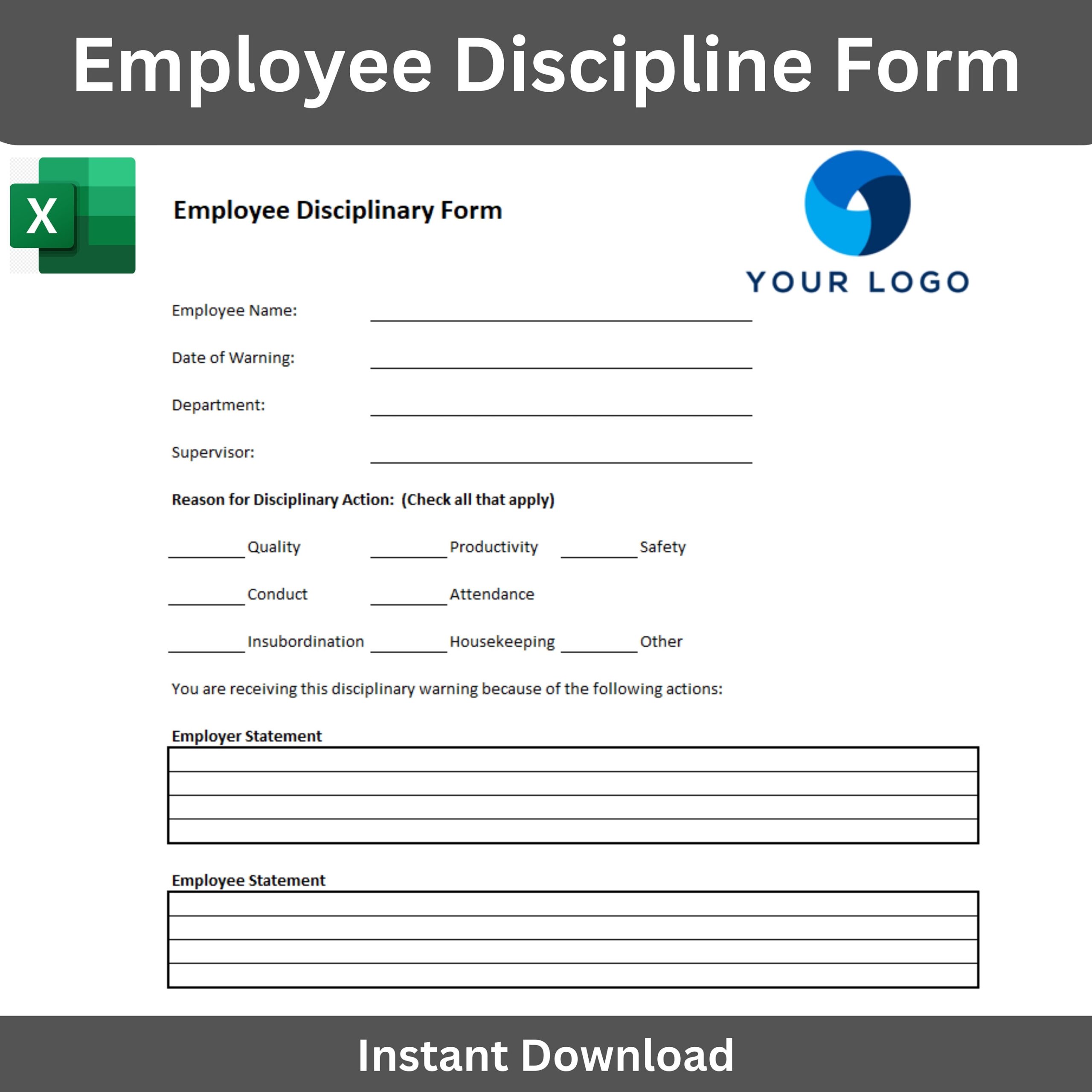 Employee Discipline Form Disciplinary Action Template For 