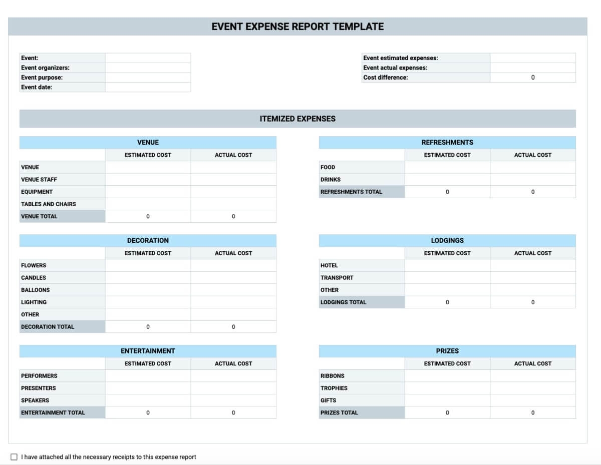Expense Report Templates Clockify 