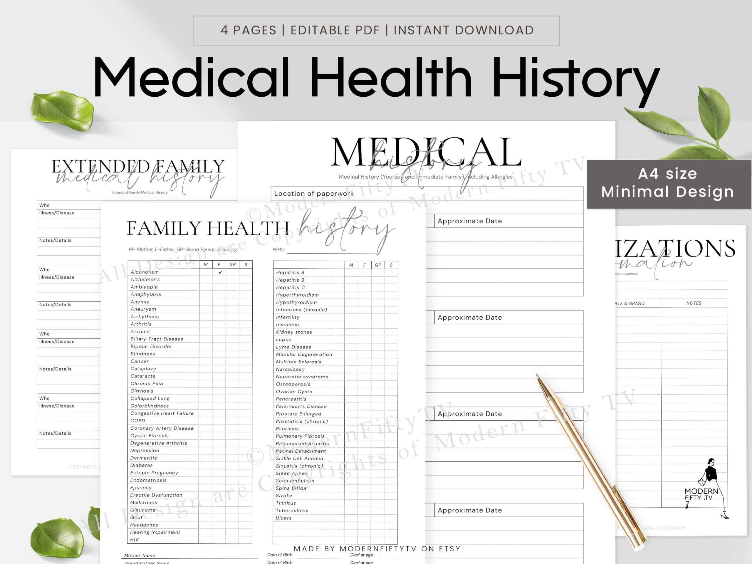 Free Printable Medical History Form