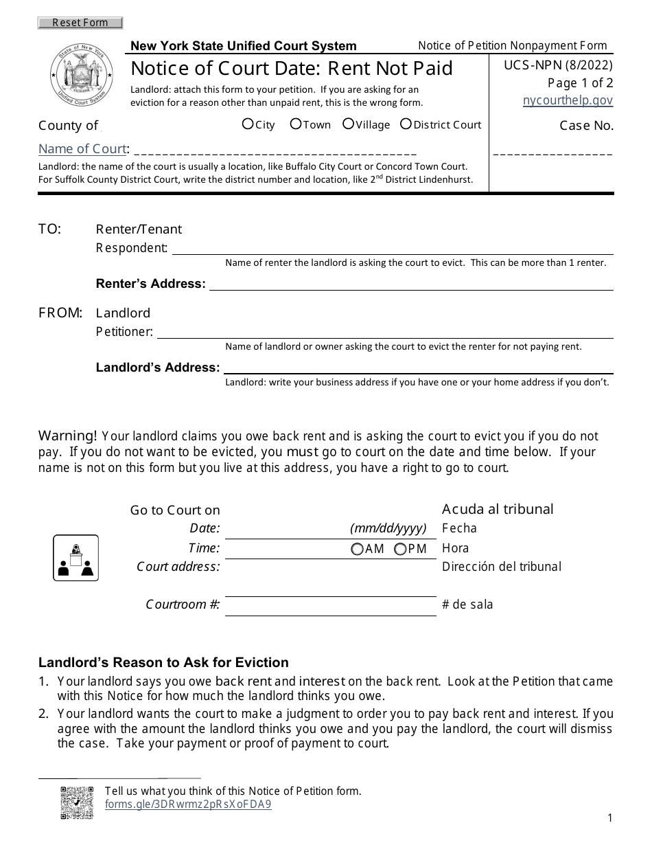Form UCS NPN Fill Out Sign Online And Download Fillable PDF New York Templateroller