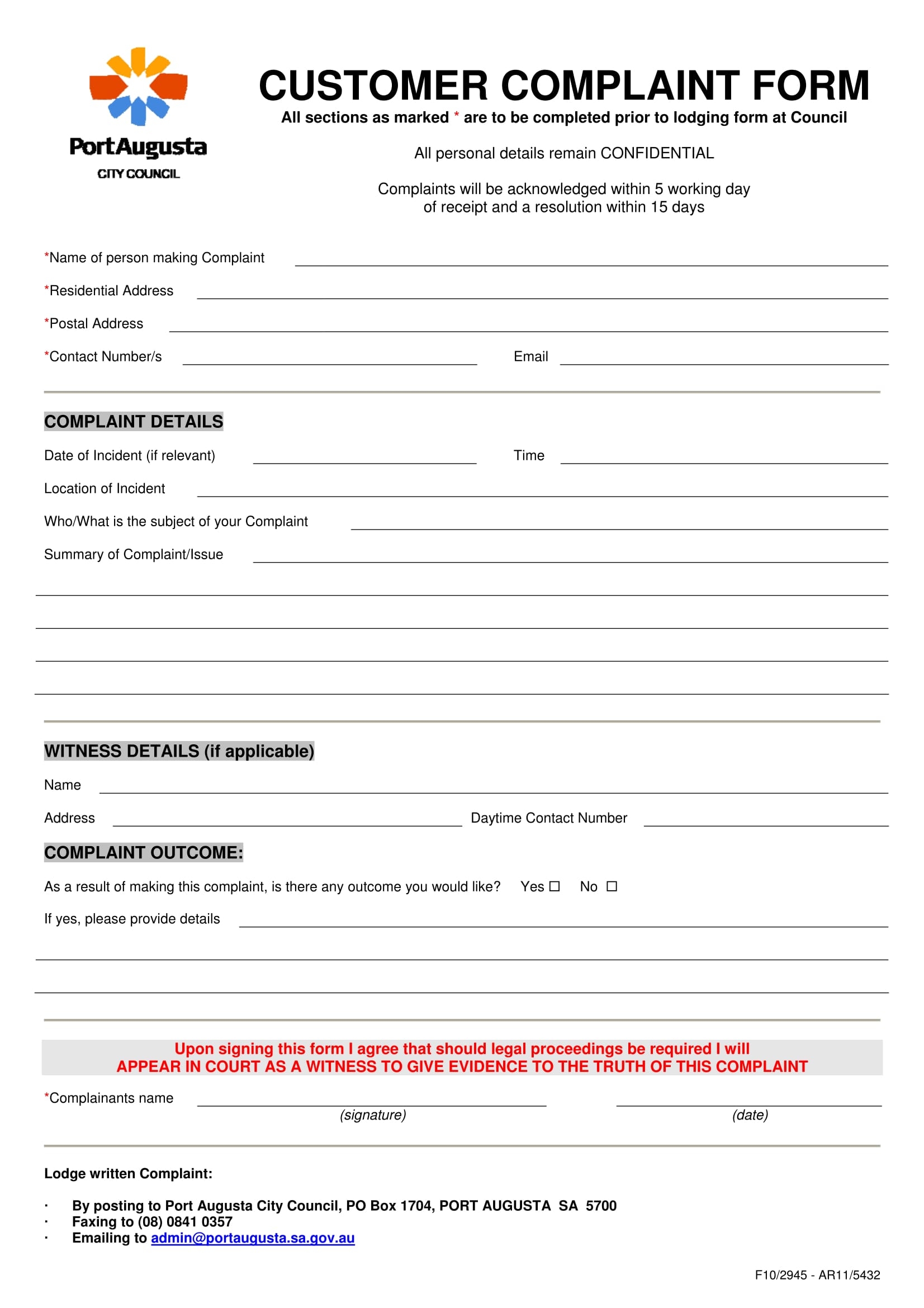 FREE 16 Customer Complaint Form Samples PDF MS Word Google Docs