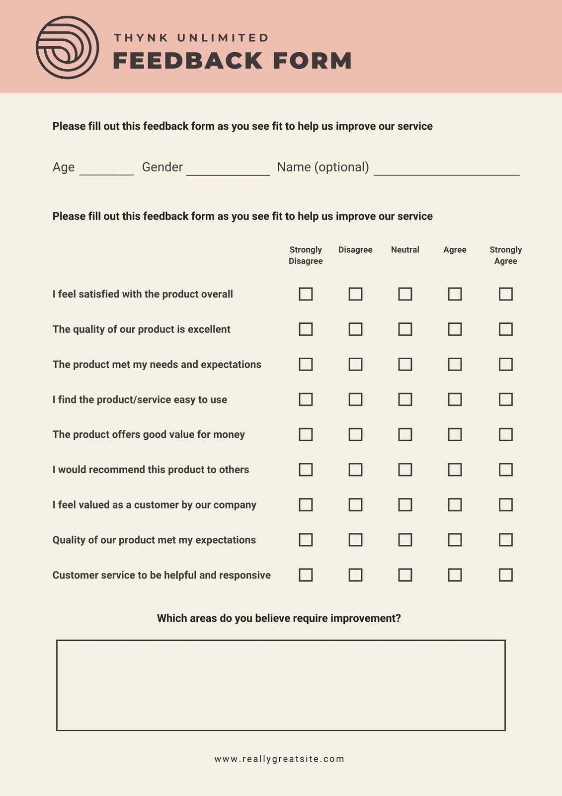 Free And Customizable Feedback Templates