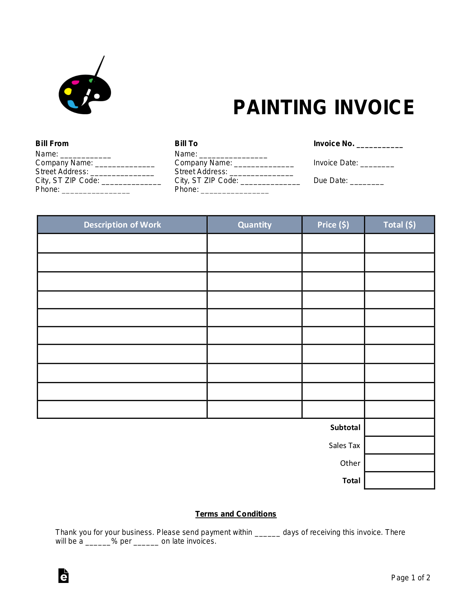Free Printable Invoice Form