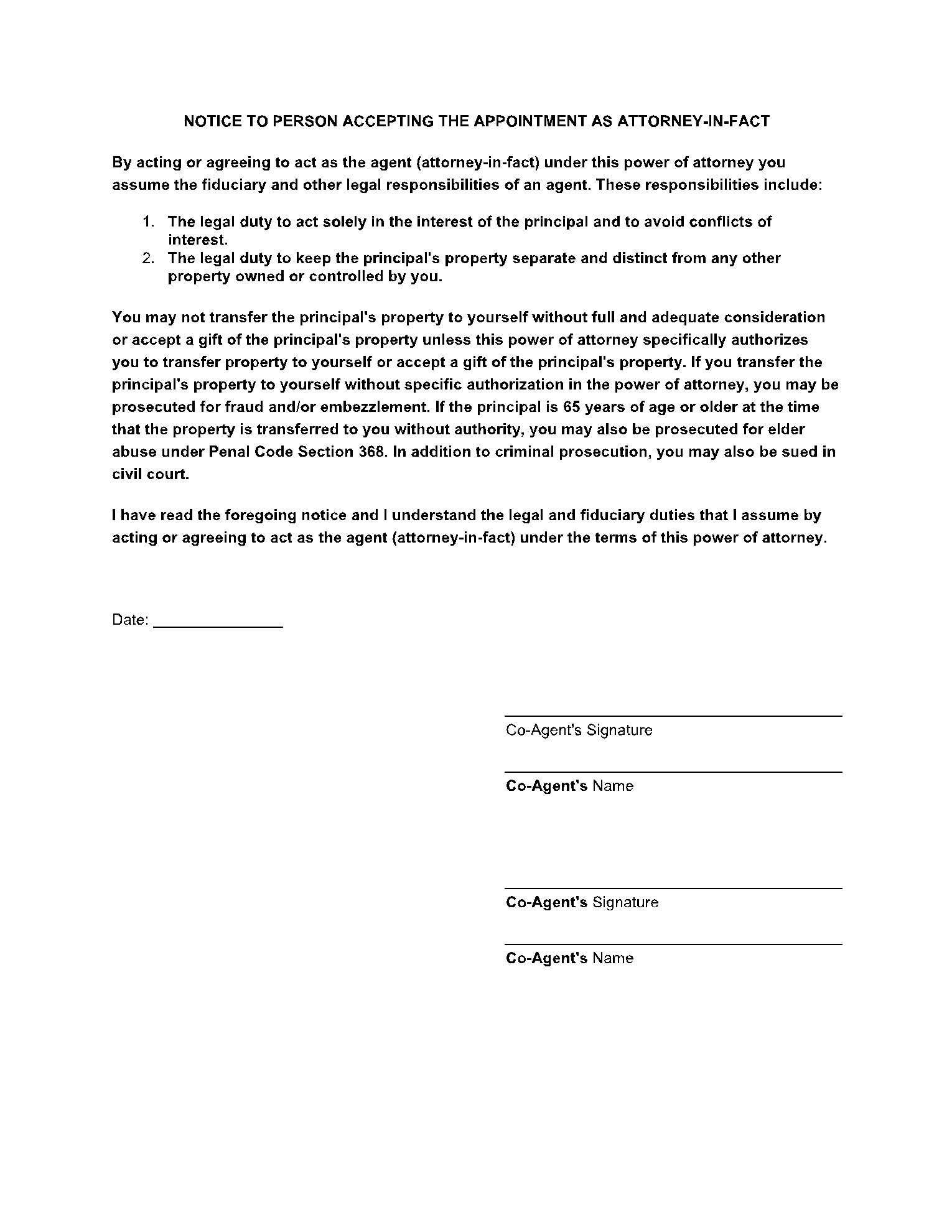Free California Power Of Attorney Form PDF CocoSign