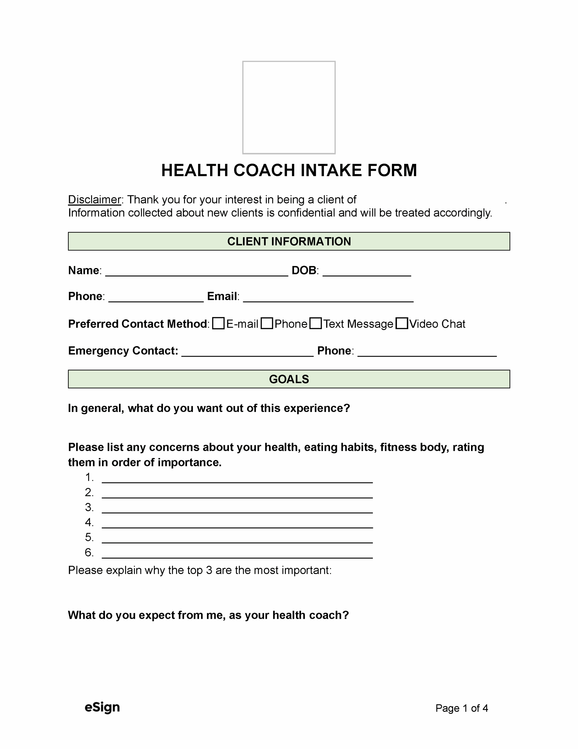 Free Client Intake Forms 35 PDF Word