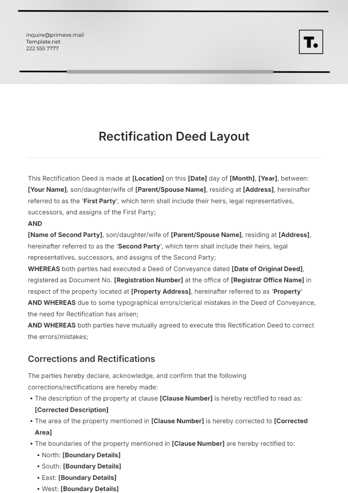 Free Deed Templates Editable And Printable