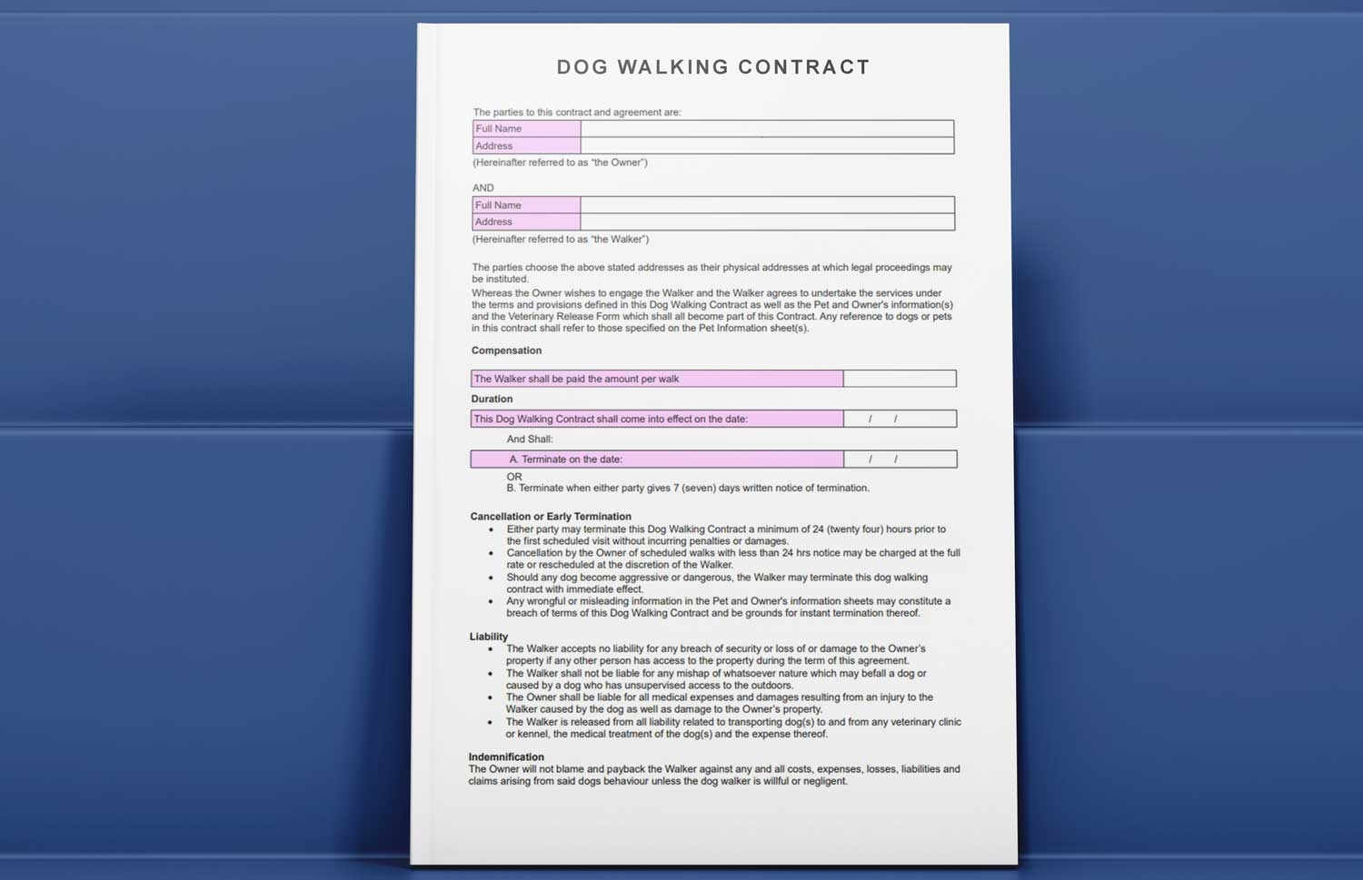 Dog Intake Form Free Printable