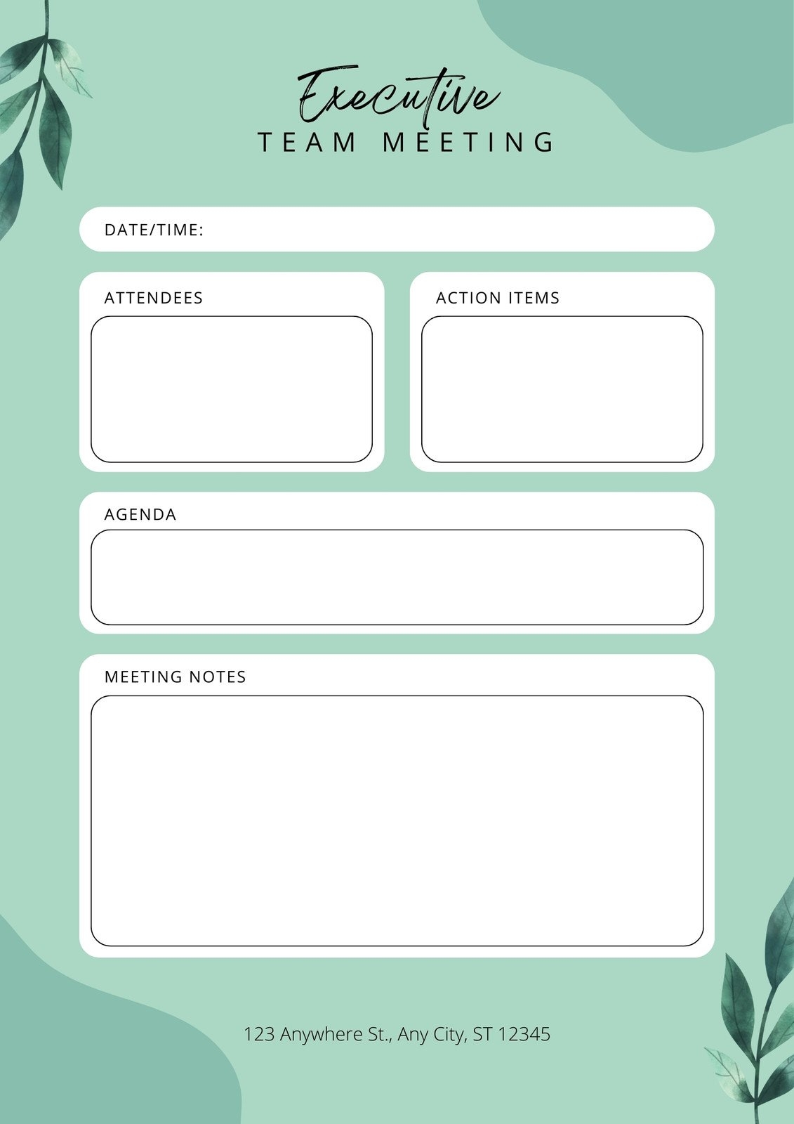 Free Printable Meeting Minutes Form