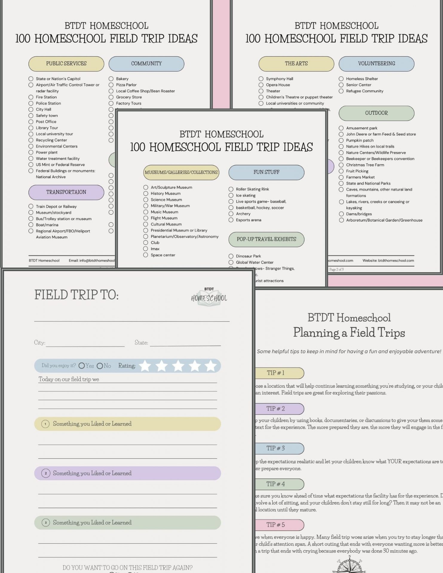 Free Printable Homeschool Field Trip Forms
