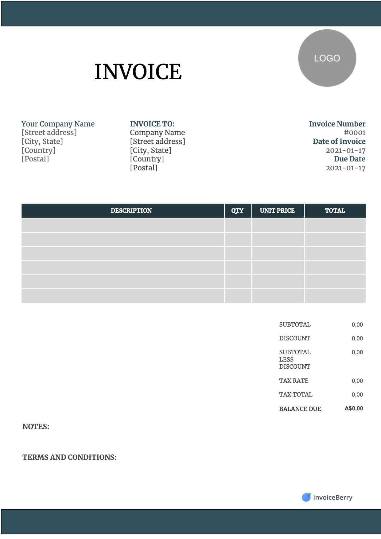 Free Invoice Printable Forms