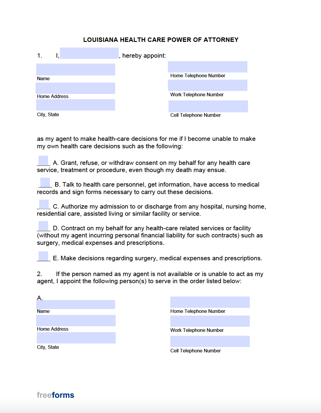 Free Printable Medical Proxy Form