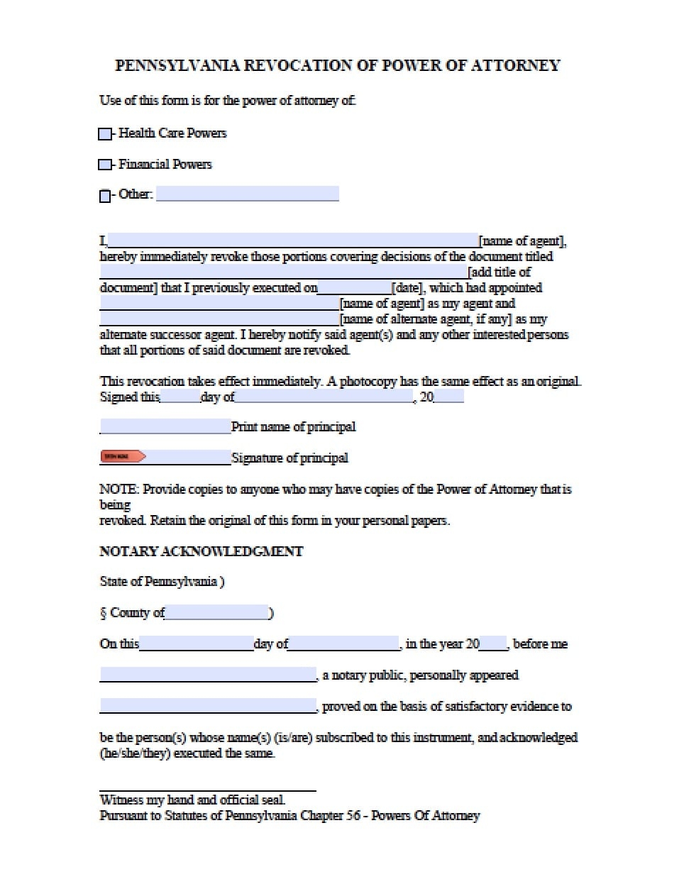 Free Pennsylvania Power Of Attorney Forms In Fillable PDF 9 Types Archives Power Of Attorney Power Of Attorney