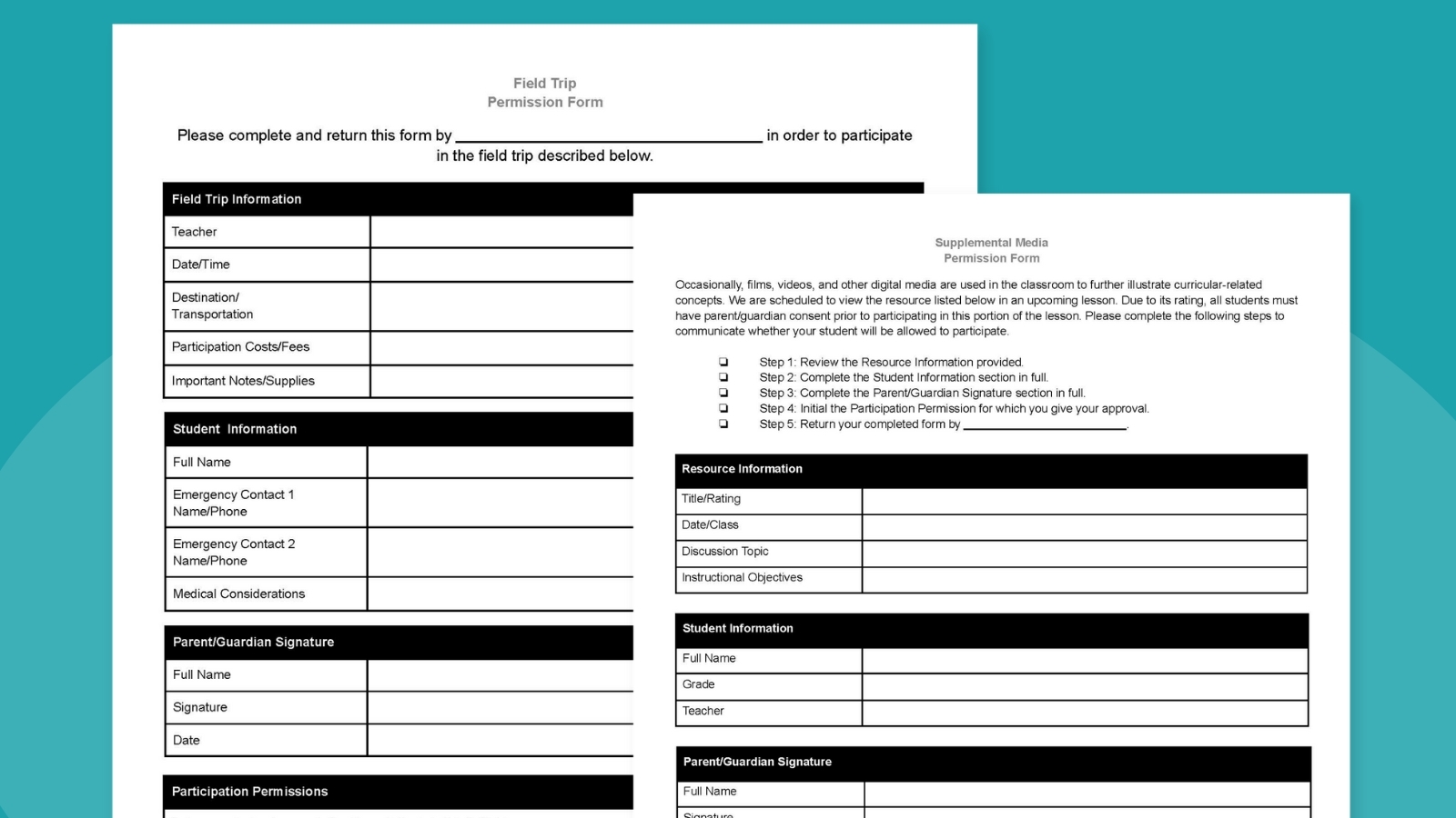 Free Printable Field Trip Forms
