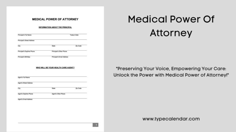 Free Printable Medical Power Of Attorney Templates PDF Word 