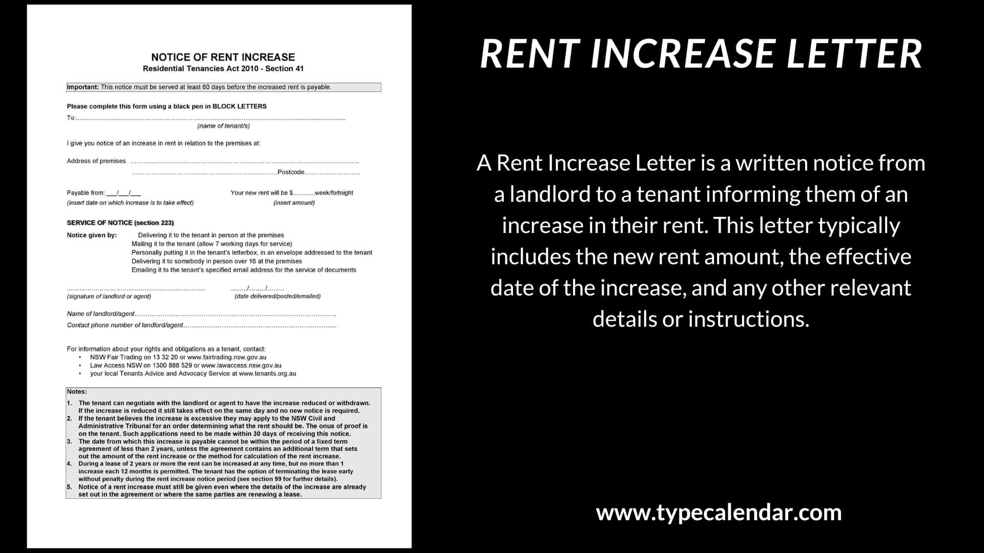 Free Printable Rent Increase Letter Templates PDF Word 