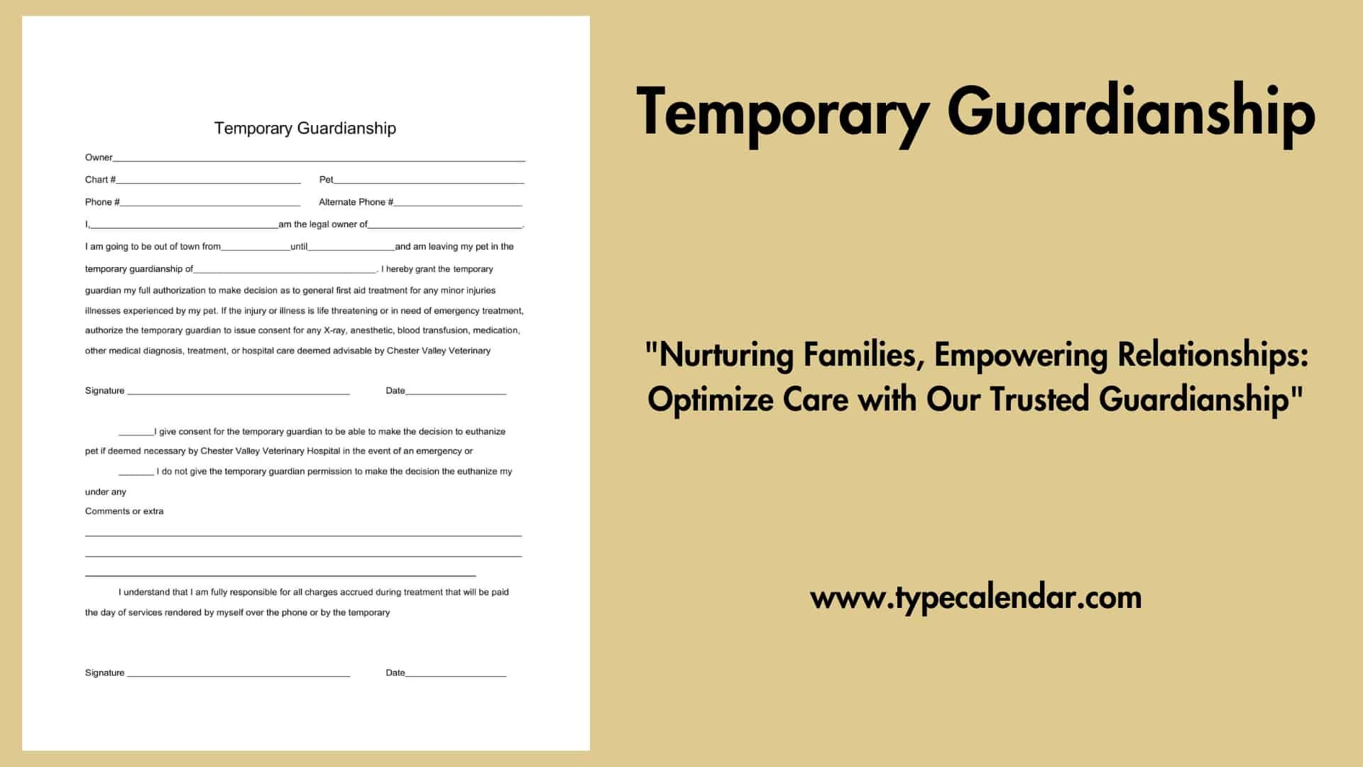 Free Temporary Guardianship Fill In The Blank Printable Forms