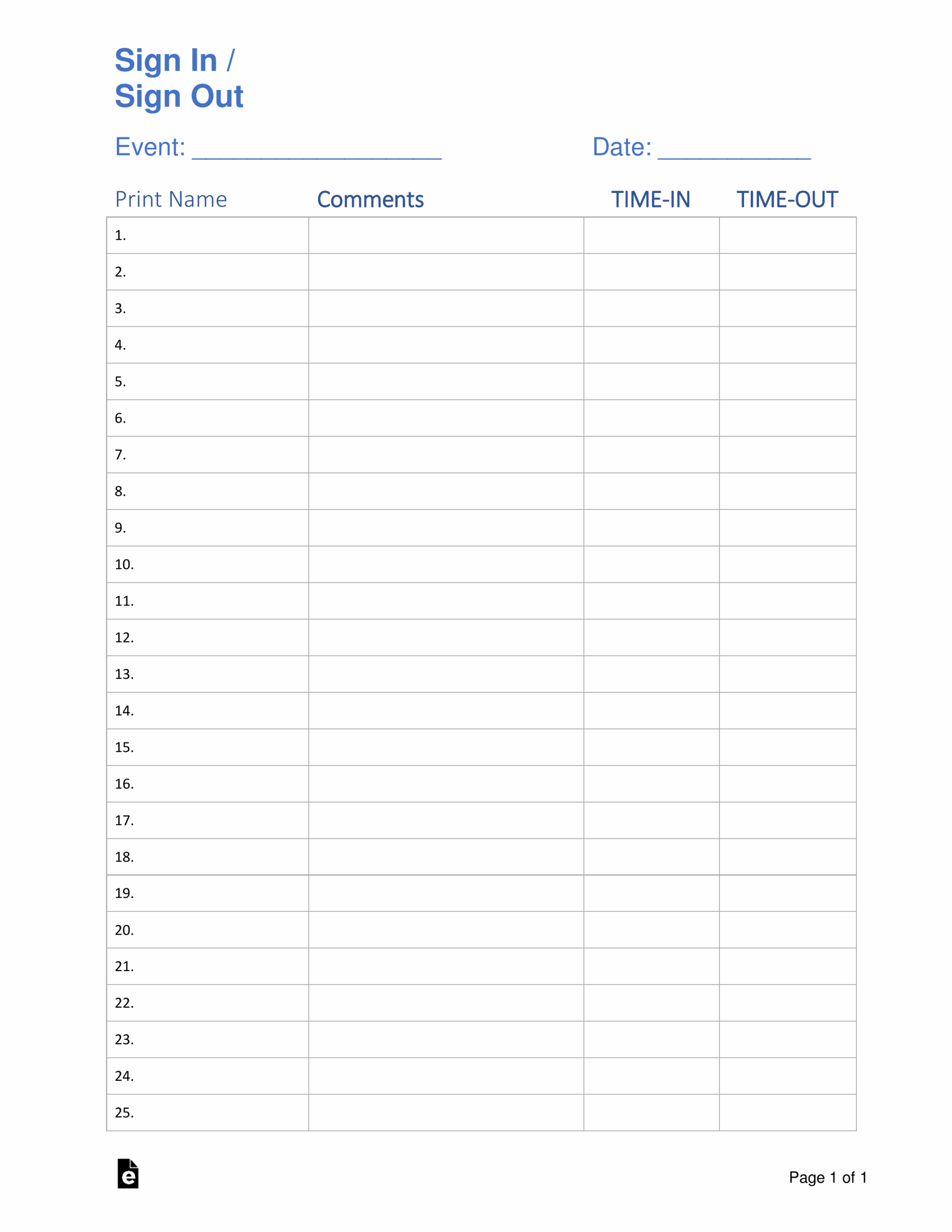 Free Printable Forms With Columns