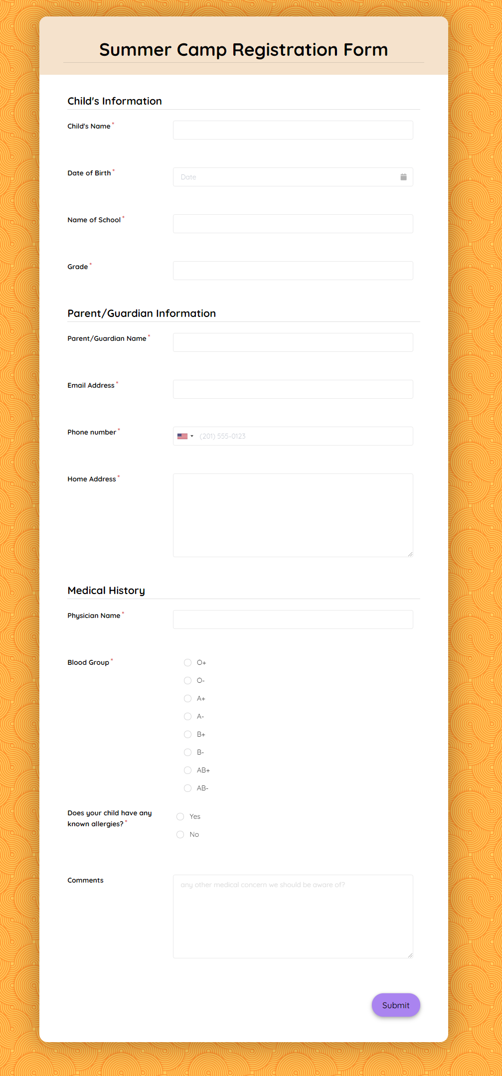 Free Printable Sports Registration Forms