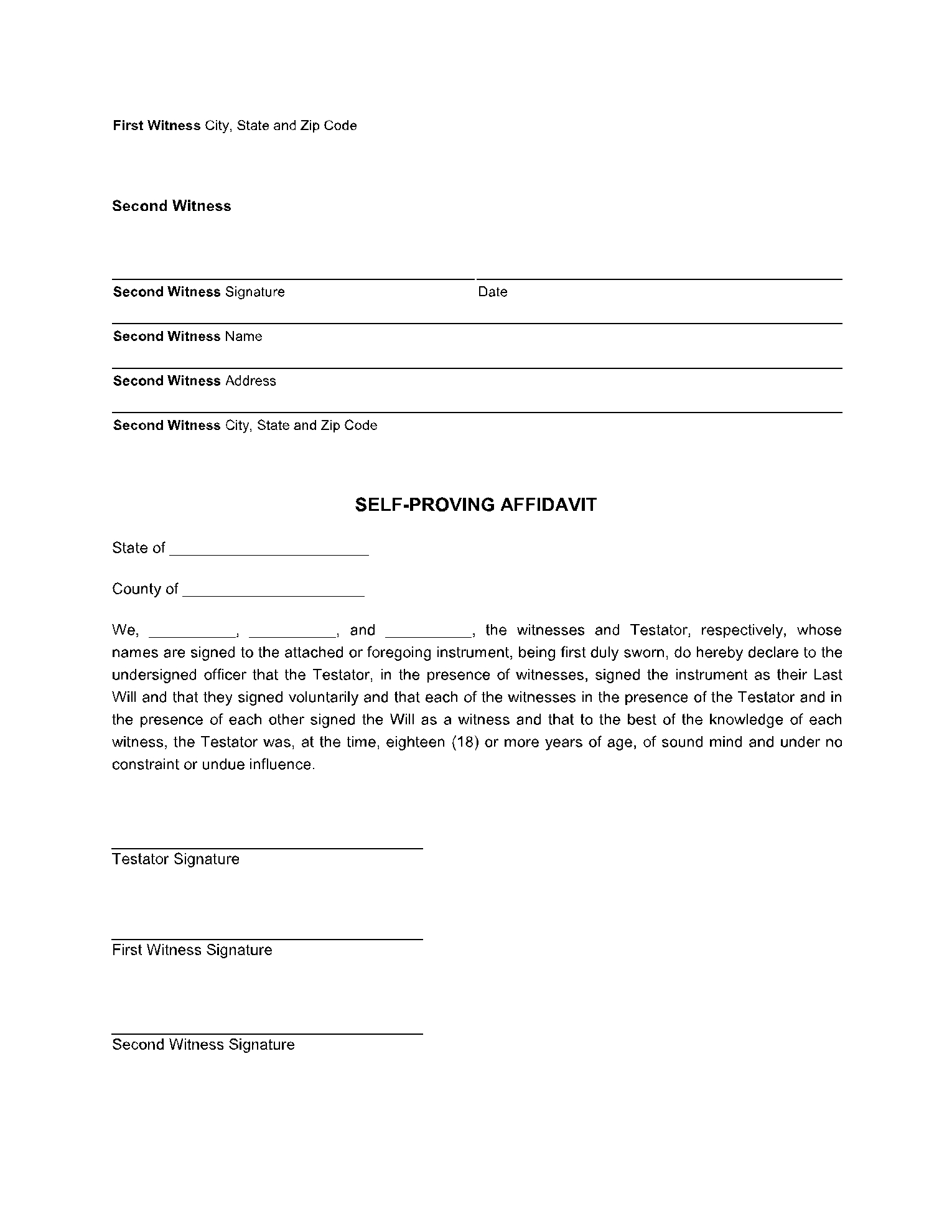 Free Texas Last Will And Testament Template CocoSign