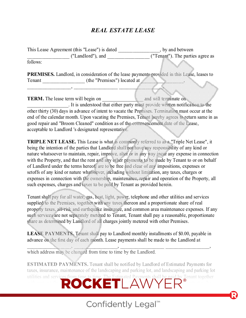 Free Triple Net Lease Template U0026 FAQs Rocket Lawyer