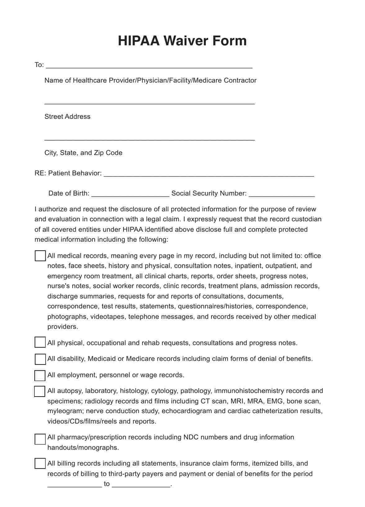 HIPAA Release Form Ohio U0026 Example Free PDF Download