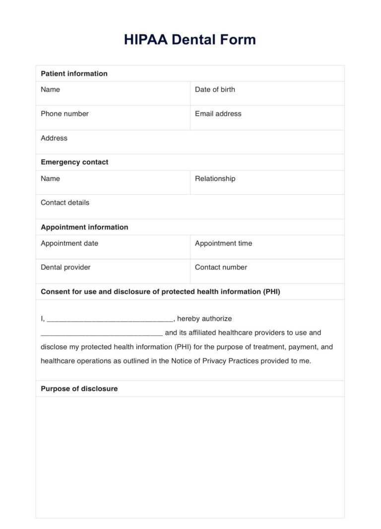 HIPAA Release Form Ohio U0026 Example Free PDF Download