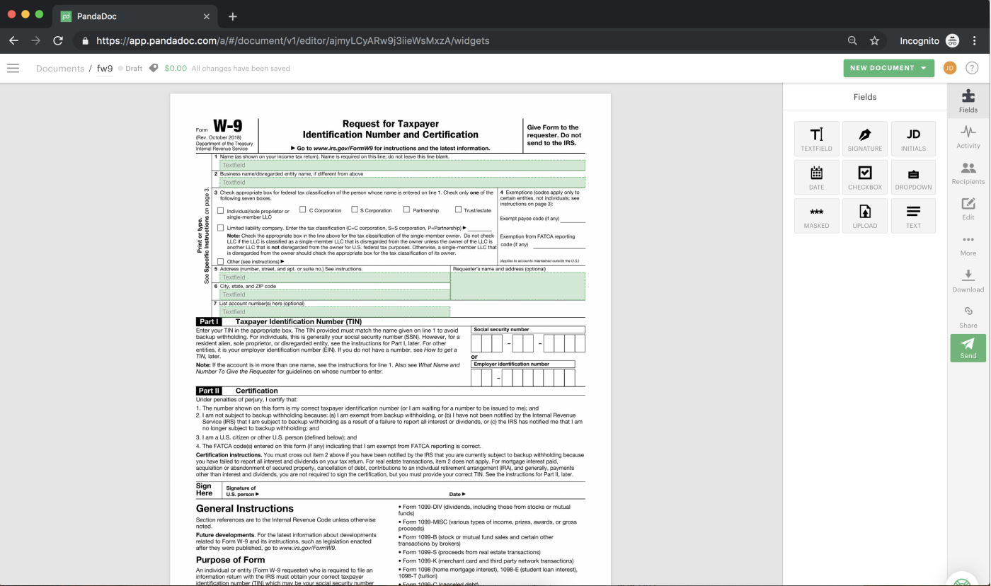Free Printable Irs W-9 Form