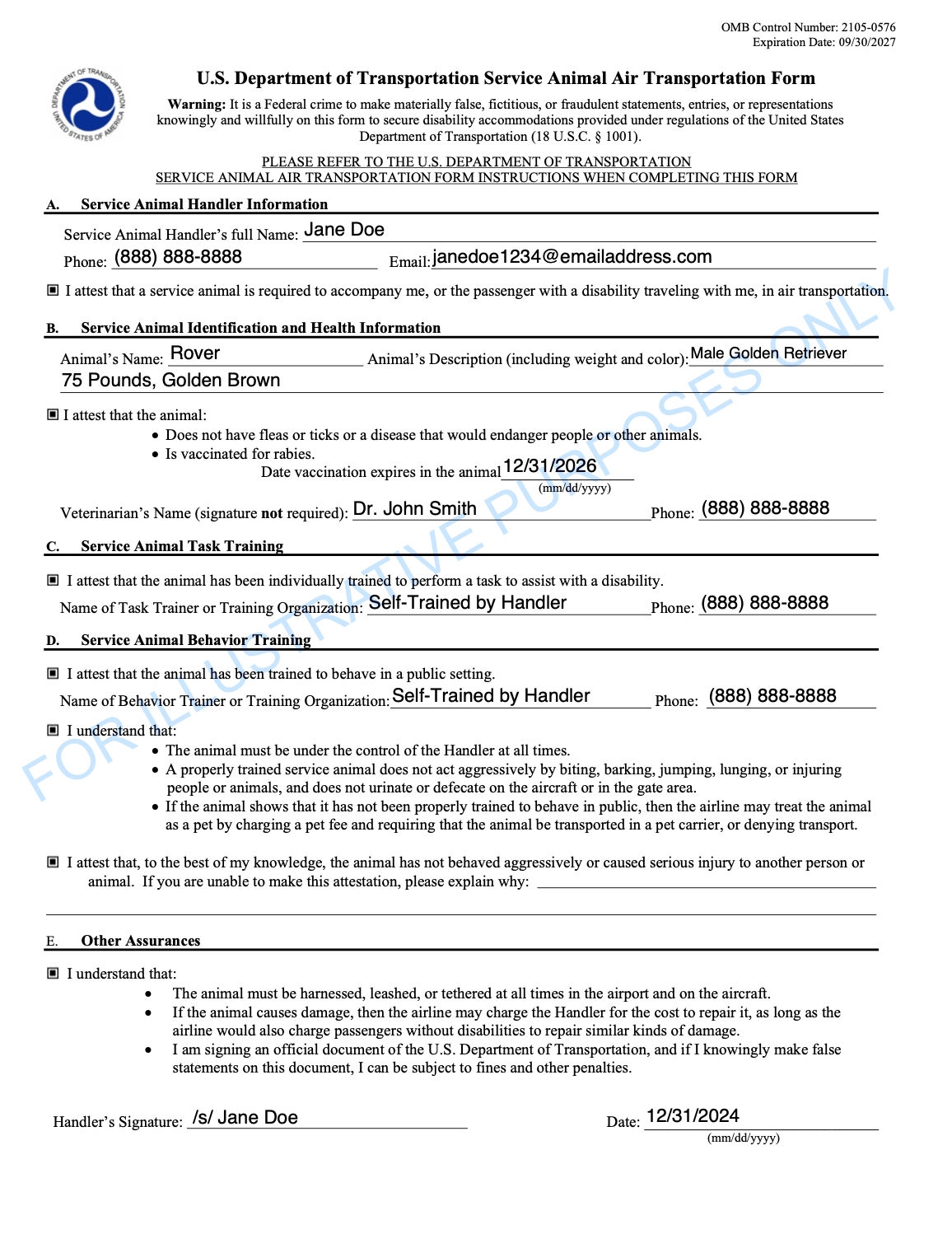 How To Do The DOT U0026 TSA Service Animal Form Easy Guide