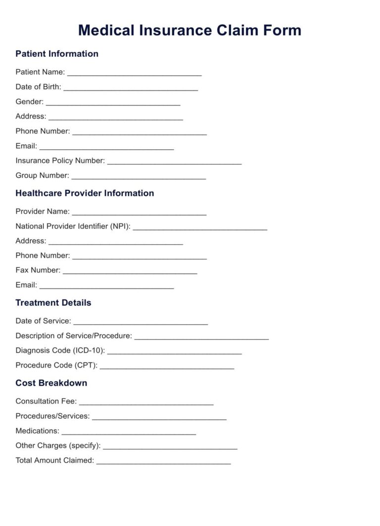 Insurance Claim Template U0026 Example Free PDF Download
