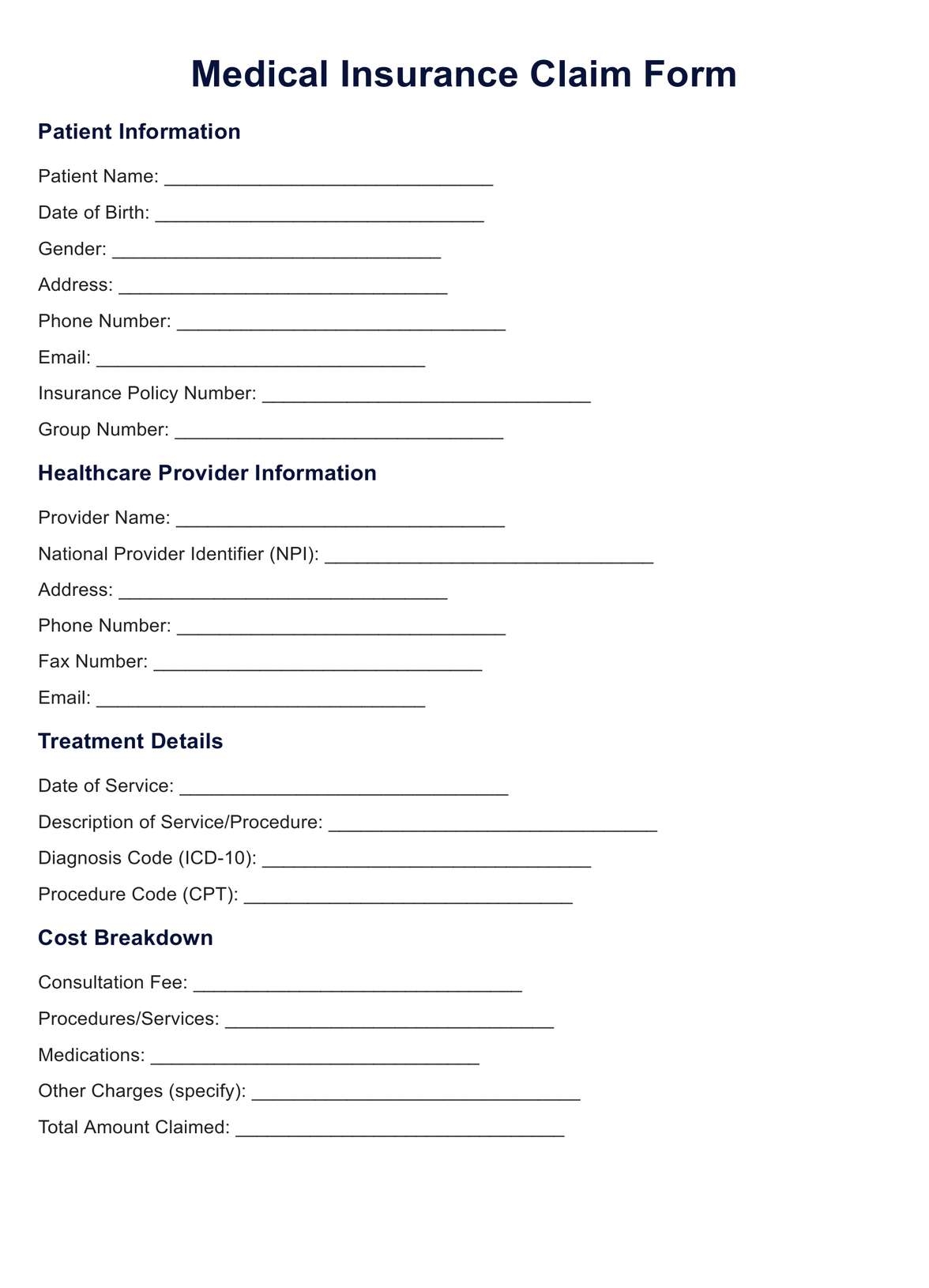 Insurance Claim Template U0026 Example Free PDF Download