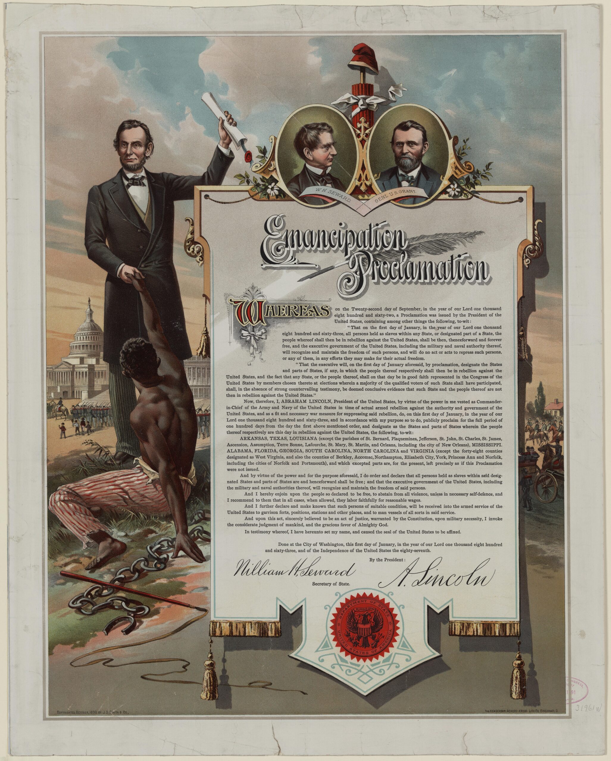 J S Smith U0026 Co Copy Of The Emancipation Proclamation 