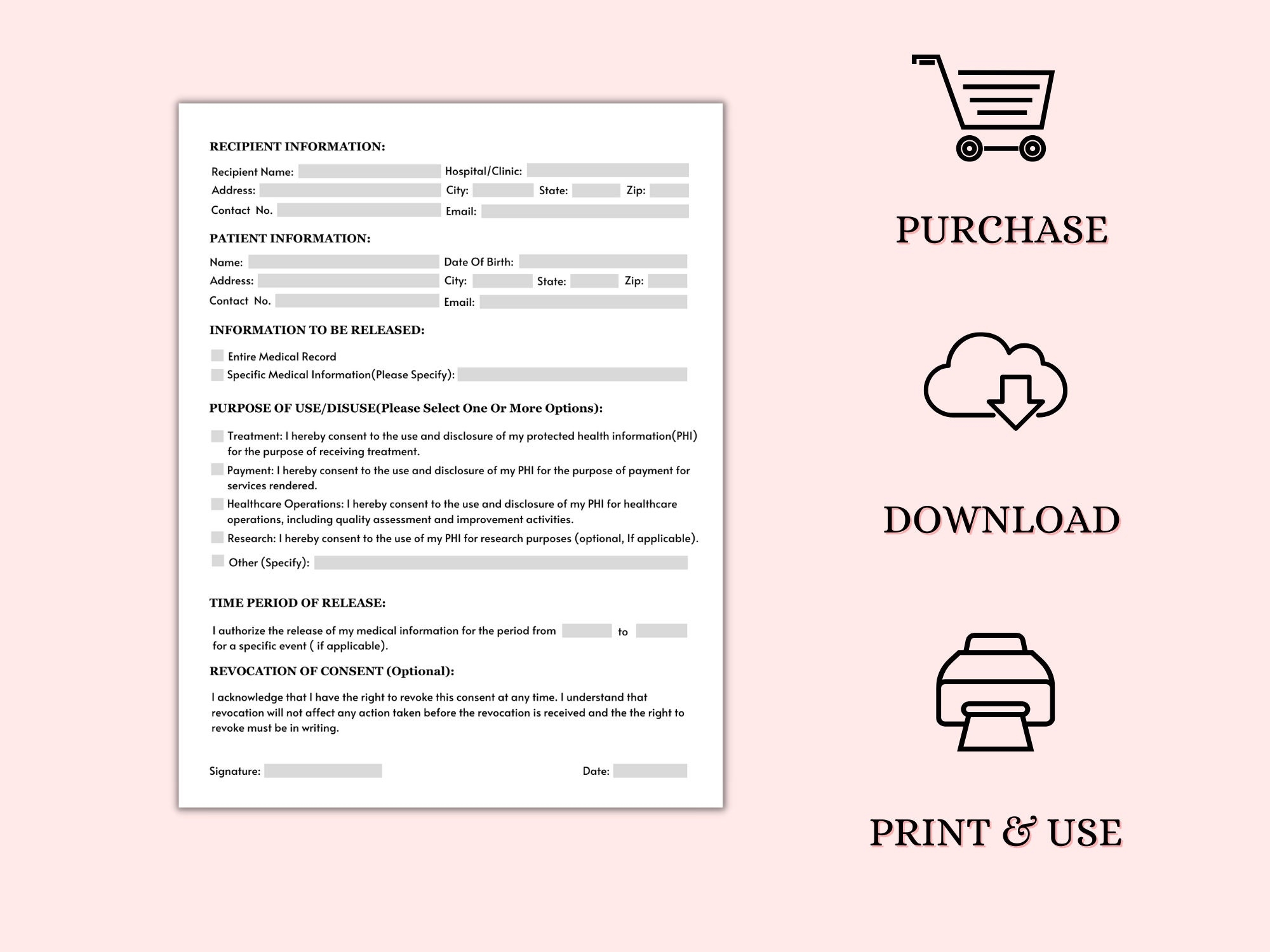 Free Medical Release Form Printable For Adult