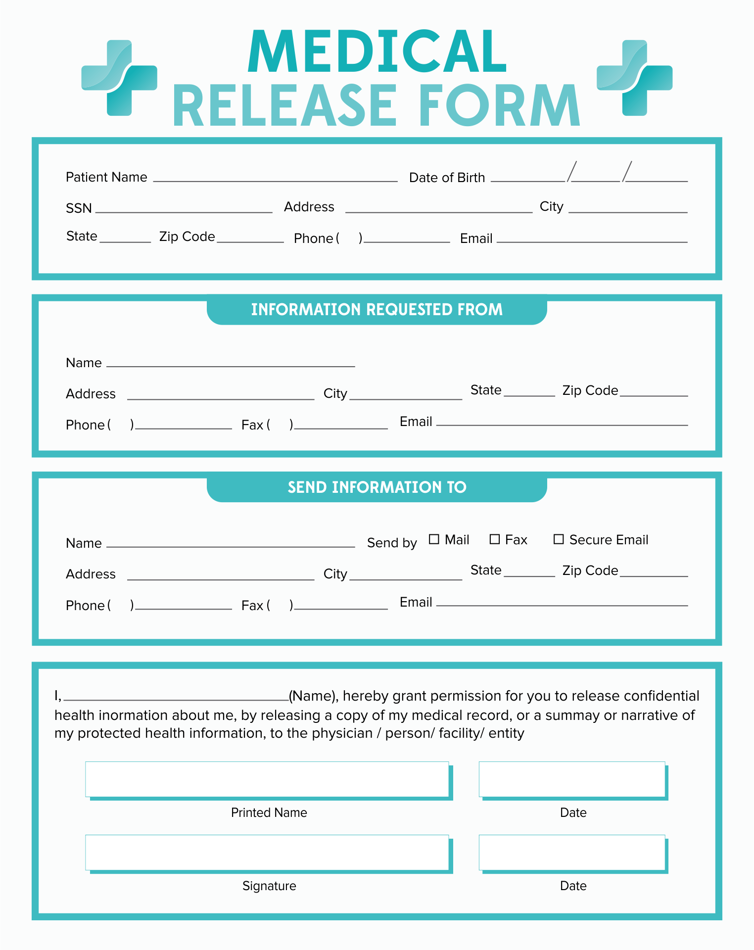 Medical Release Forms 10 Free PDF Printables Printablee