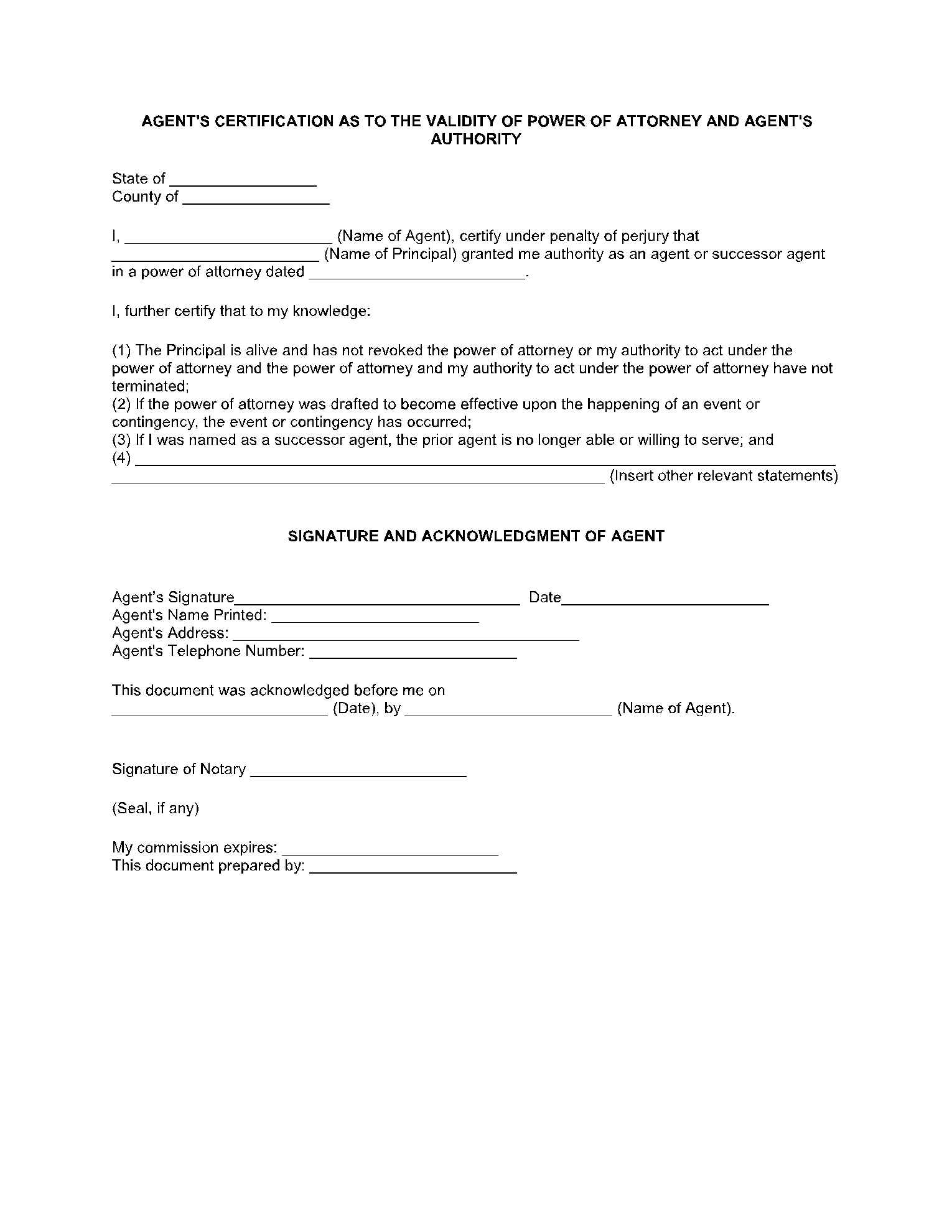 Free Printable Power Of Attorney Form Nj