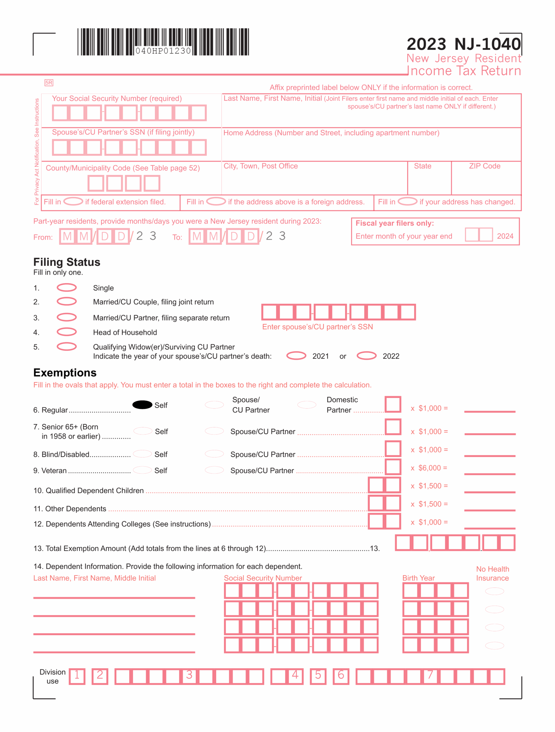 NJ 1040 Form 2024 2025 Fill Edit And Download PDF Guru